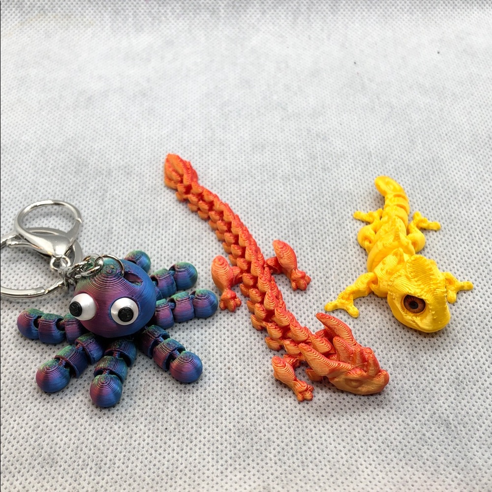 Kids Multicolor Octopus, Lizard & Gecko Toy Set - Bright Play Figures
